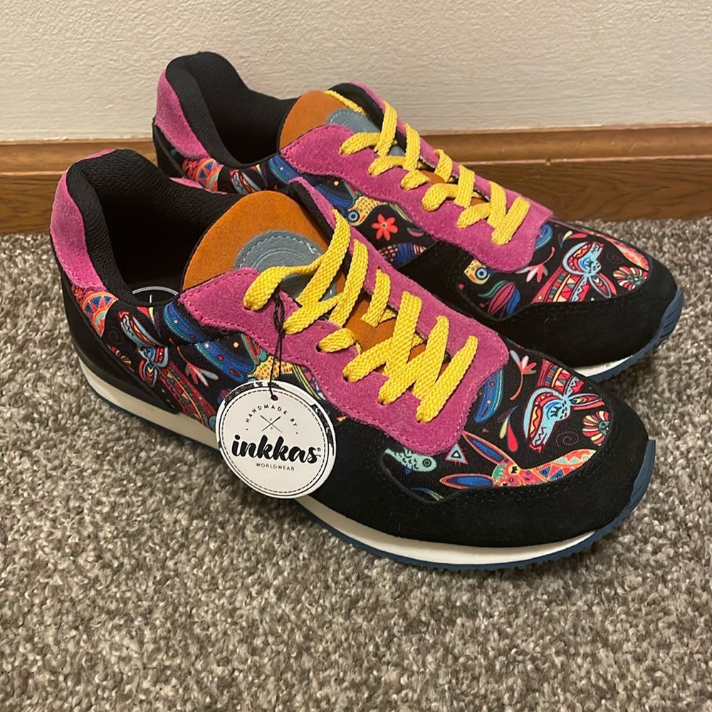 🔥 INKKAS Jogger Zocalo Suede Leather Designer Sneakers  -RARE- Women Sz 9 - NEW